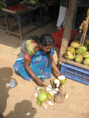 Kokosnusszubereitung